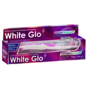 WHITE GLO 2IN1 WITH MOUTH WASH T/P